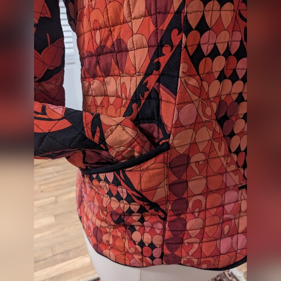 Saks Fifth Avenue 100% Silk Print Jacket made in Italy Sz 14 - Picture 10 of 11